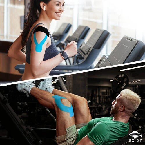 Axion Kinesiology Tapes Set De 3 PiĂšces - En Bleu, Beige, Noir â Image 4