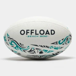 Ballon Beach Rugby Taille 4 - R500 Match Blanc