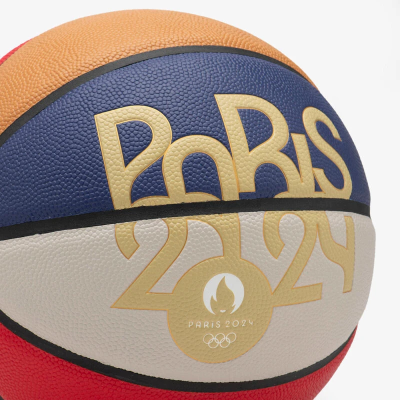 Ballon De Basketball Taille 7 - BT500 T7 Bleu Blanc Rouge PARIS 2024 â Image 3