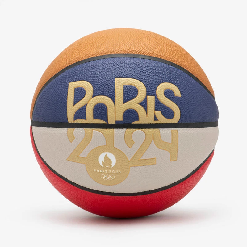 Ballon De Basketball Taille 7 - BT500 T7 Bleu Blanc Rouge PARIS 2024