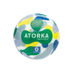 Ballon De Handball Enfant H100 Initiation T0 Vert/bleu/jaune