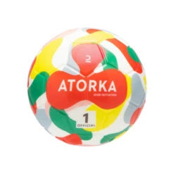 Ballon De Handball Enfant H100 Initiation T1 Rouge/jaune/vert