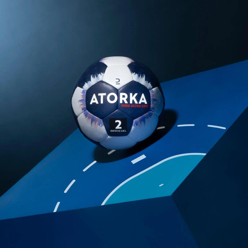 Ballon De Handball H500 Hybride T2 Bleu FoncĂ©/blanc â Image 5