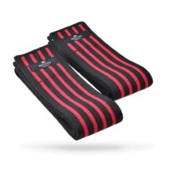 Bandages Pour Les Genoux - Noir/rouge - Tissu élastique