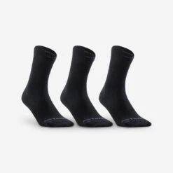 Artengo CHAUSSETTES DE SPORT HAUTES RS 160 NOIR LOT DE 3