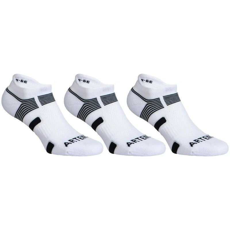 Artengo CHAUSSETTES DE TENNIS BASSE RS 560 BLANC NOIR LOT DE 3