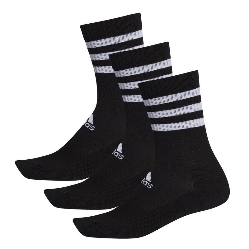CHAUSSETTES HAUTES ADIDAS NOIRES TROIS BANDES NOIRES LOT DE 3