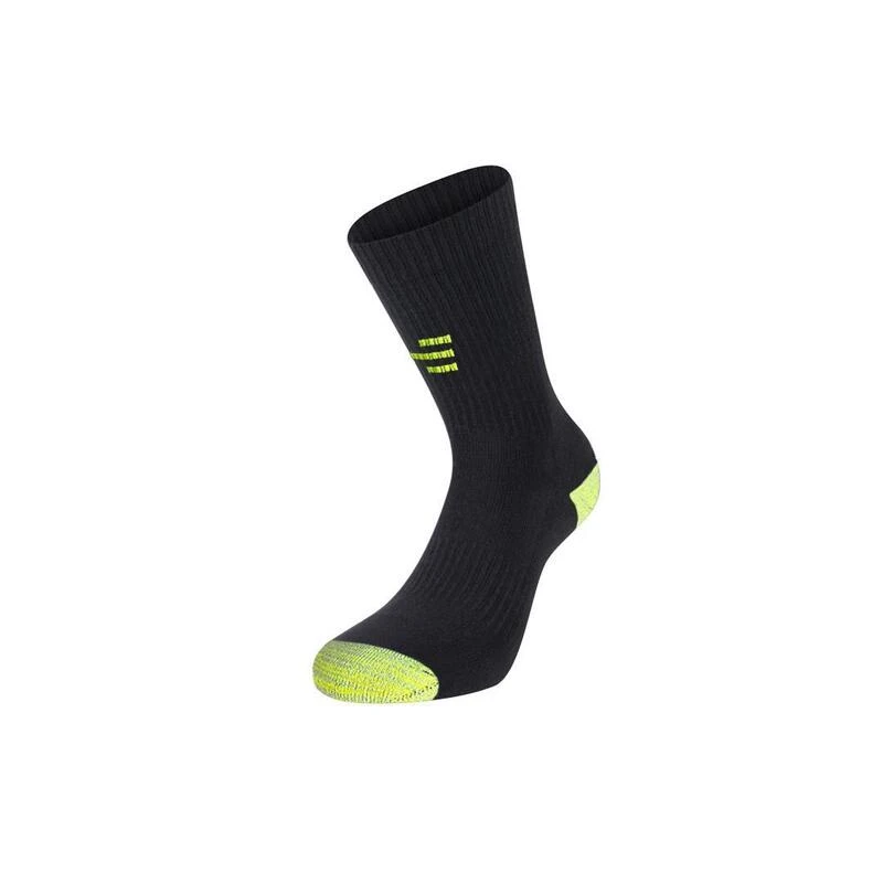 Chaussettes Techniques Adulte Respirantes Avec Renforts Padel Tennis Medium Noir