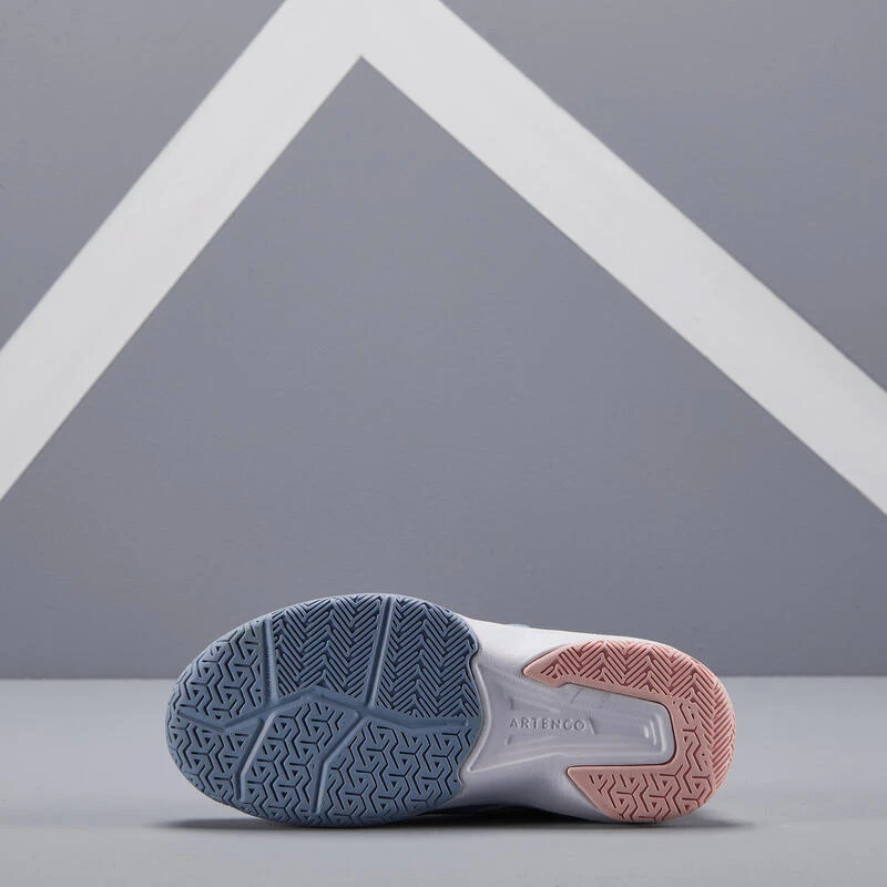 Artengo CHAUSSURE DE TENNIS ENFANT TS530 SCRATCH GRIS ROSE â Image 4