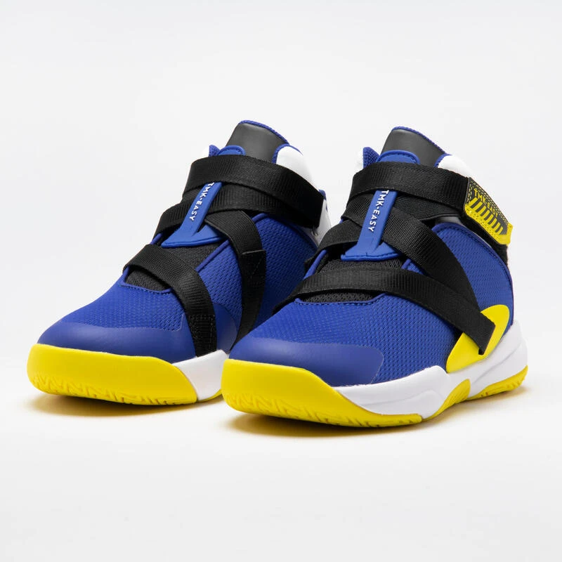 CHAUSSURES DE BASKETBALL ENFANT - EASY X BLEU JAUNE â Image 2