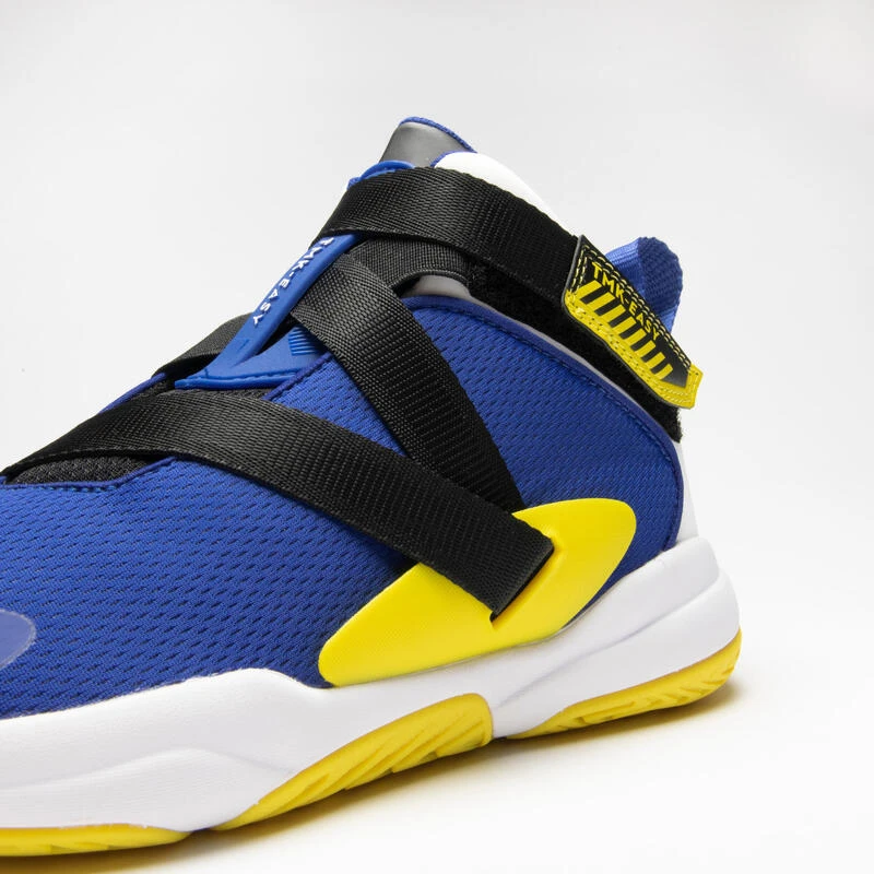 CHAUSSURES DE BASKETBALL ENFANT - EASY X BLEU JAUNE â Image 4
