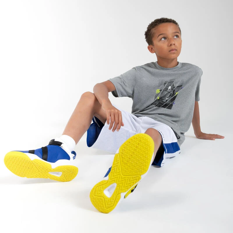 CHAUSSURES DE BASKETBALL ENFANT - EASY X BLEU JAUNE â Image 7