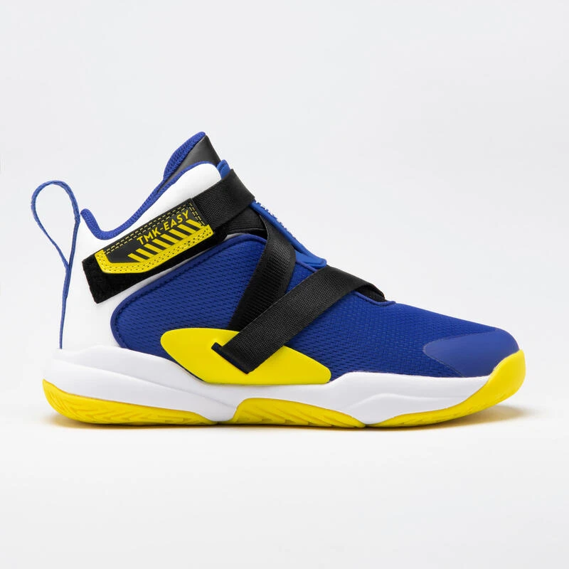 CHAUSSURES DE BASKETBALL ENFANT - EASY X BLEU JAUNE