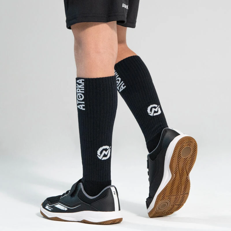 Chaussures De Handball Enfant Avec Scratch - H100 Noir Blanc â Image 2