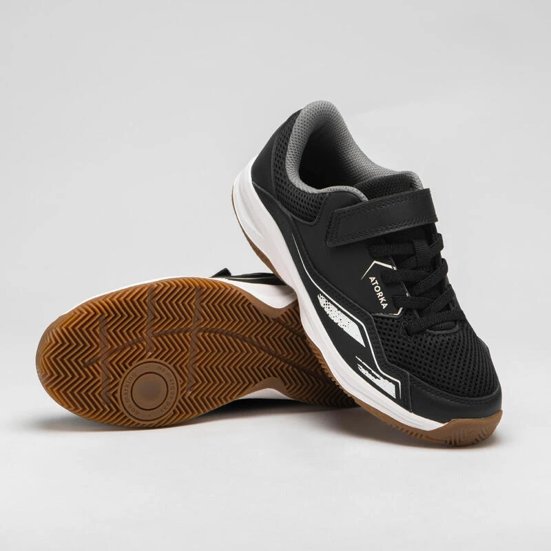 Chaussures De Handball Enfant Avec Scratch - H100 Noir Blanc â Image 3