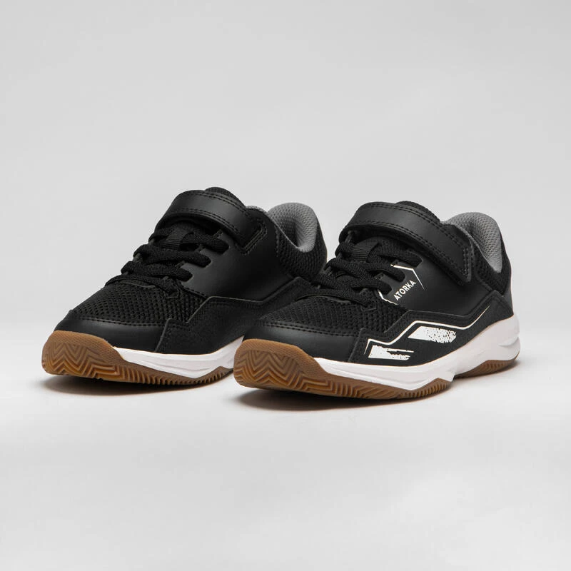 Chaussures De Handball Enfant Avec Scratch - H100 Noir Blanc â Image 4