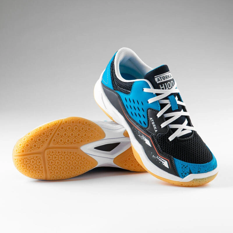 Chaussures De Handball Enfant H100 Avec Lacets Bleu/noir â Image 3