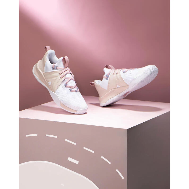 Chaussures De Handball Homme/Femme - H500 FASTER Rose Blanc â Image 6