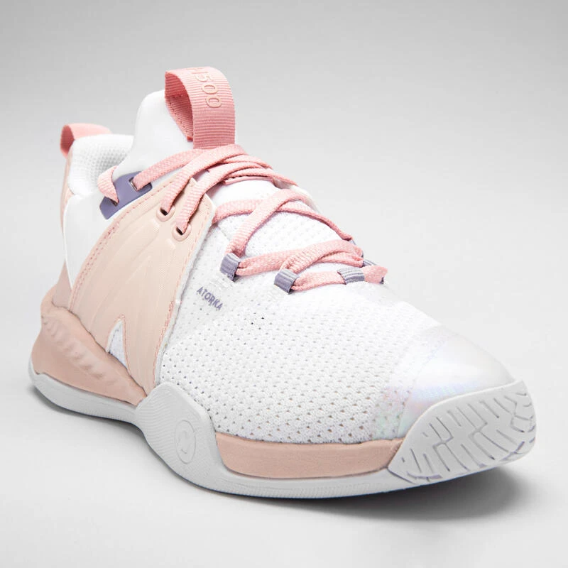 Chaussures De Handball Homme/Femme - H500 FASTER Rose Blanc â Image 7