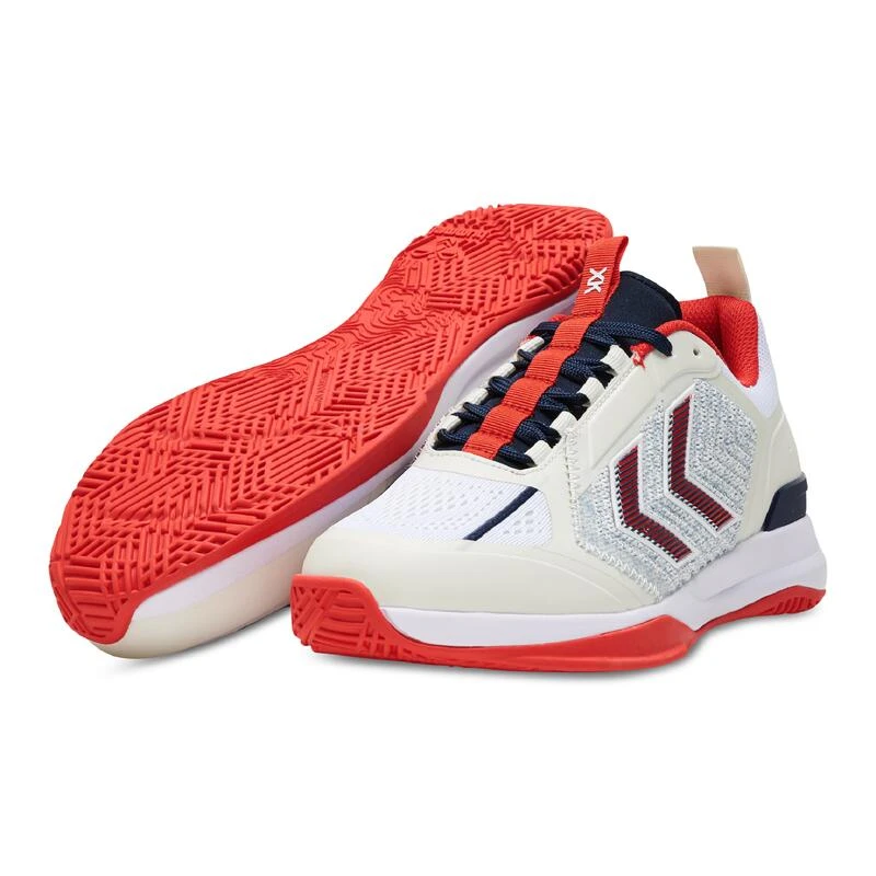 Chaussures De Handball Homme/Femme - HUMMEL DAGAZ Blanc Rouge â Image 6