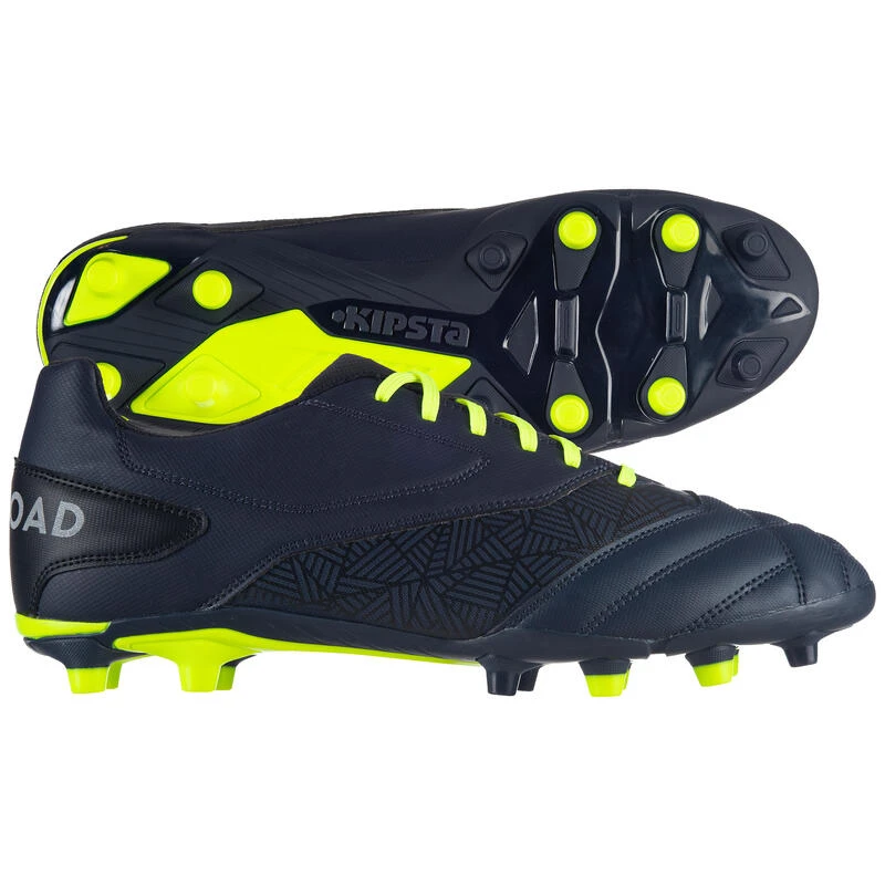 Chaussures De Rugby MoulĂ©e Terrains Secs Density R100 FG Bleue Jaune â Image 2