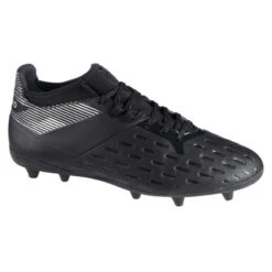 Chaussures De Rugby Moulées Terrain Sec Homme - RUGBY ADVANCE 500 FG Noir Gris