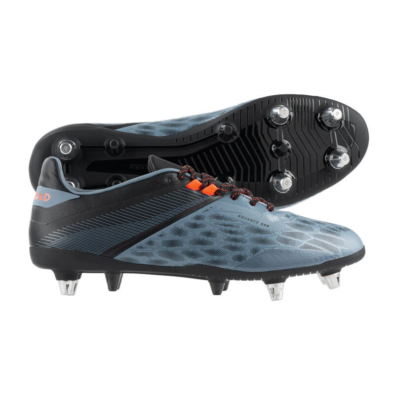 Chaussures De Rugby Terrain Gras Homme - ADVANCE R500 SG HYBRID Gris Orange â Image 3