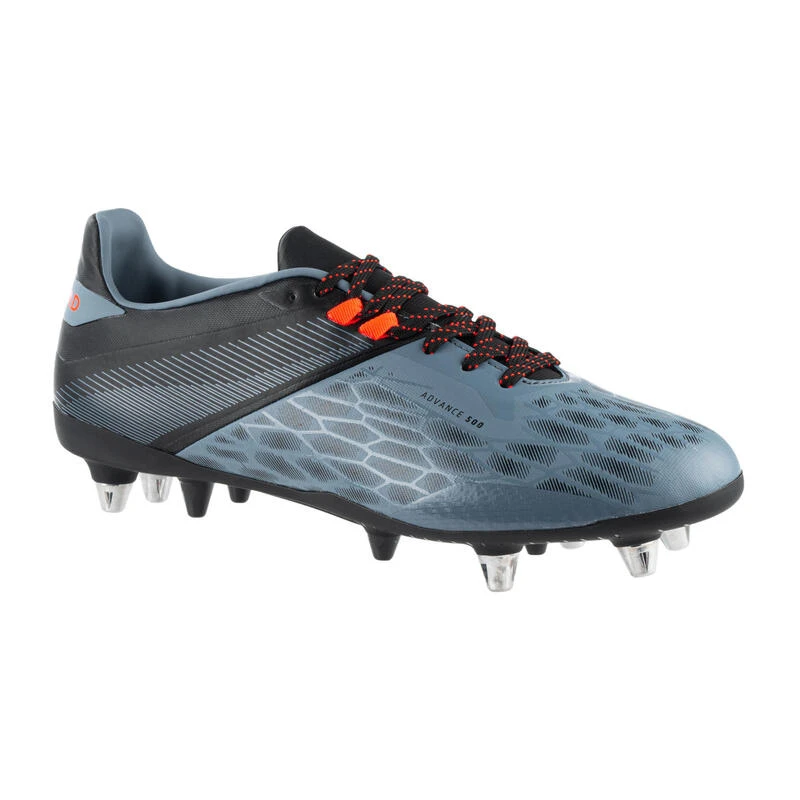 Chaussures De Rugby Terrain Gras Homme - ADVANCE R500 SG HYBRID Gris Orange
