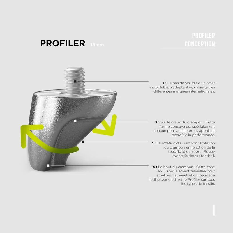 Crampons Ă Visser De Rugby Adulte - SMARTPOWER 11-13mm STANDARD â Image 2