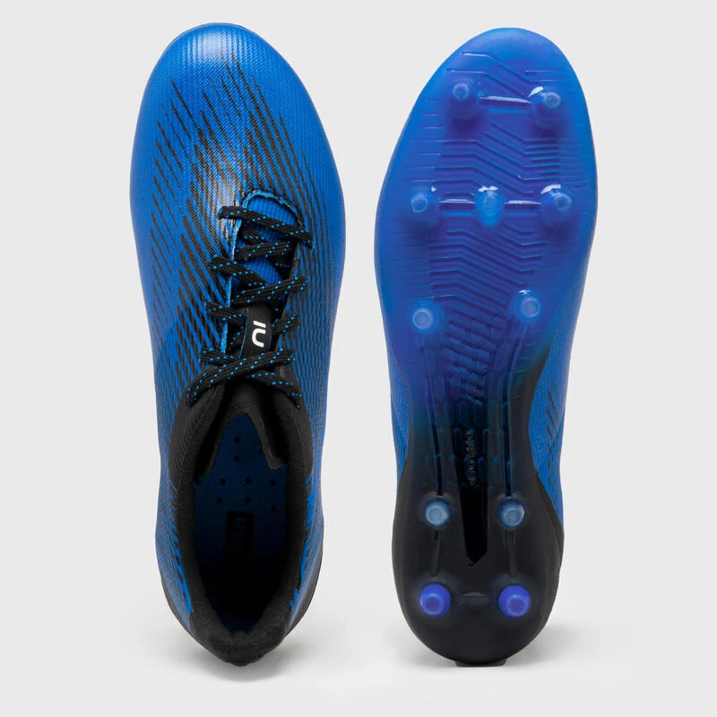 CRAMPONS DE RUGBY MOULĂES TERRAIN SEC HOMME/FEMME - SCORE R500 FG BLEU NOIR â Image 3