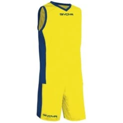Ensemble De Basketball - Givova - Homme - Jaune Et Bleu Foncé
