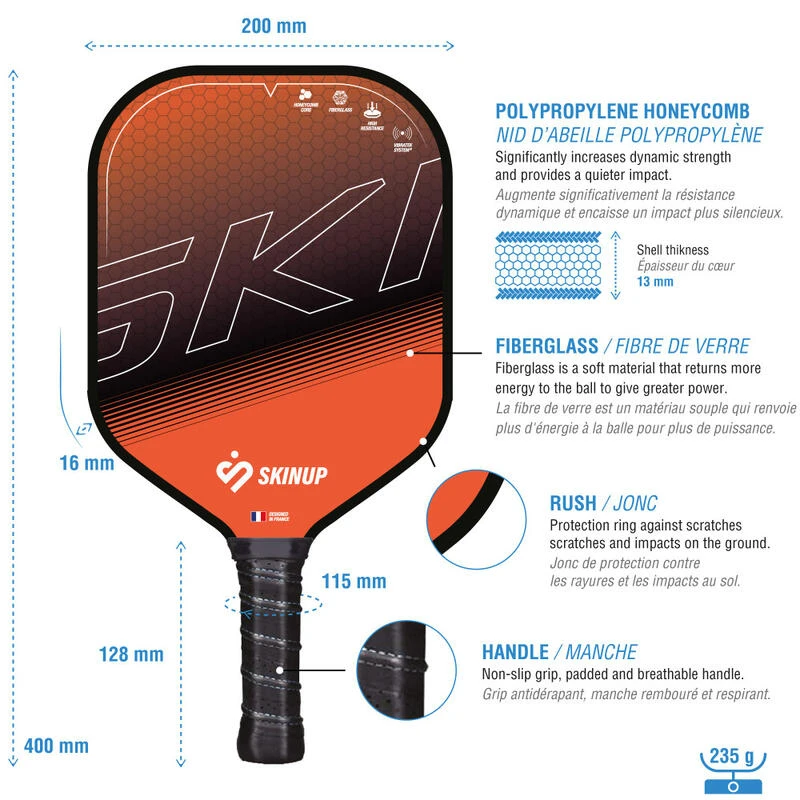 Lot 4 Raquettes Pickleball Smart & Fun, 2 Balles Et Filet â Image 5