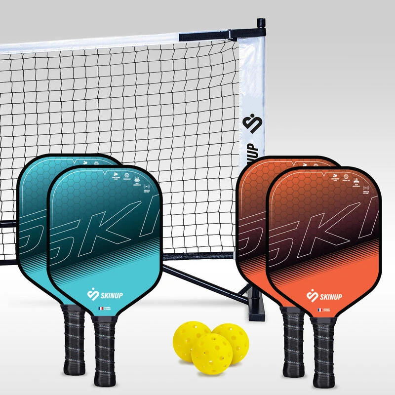 Lot 4 Raquettes Pickleball Smart & Fun, 2 Balles Et Filet