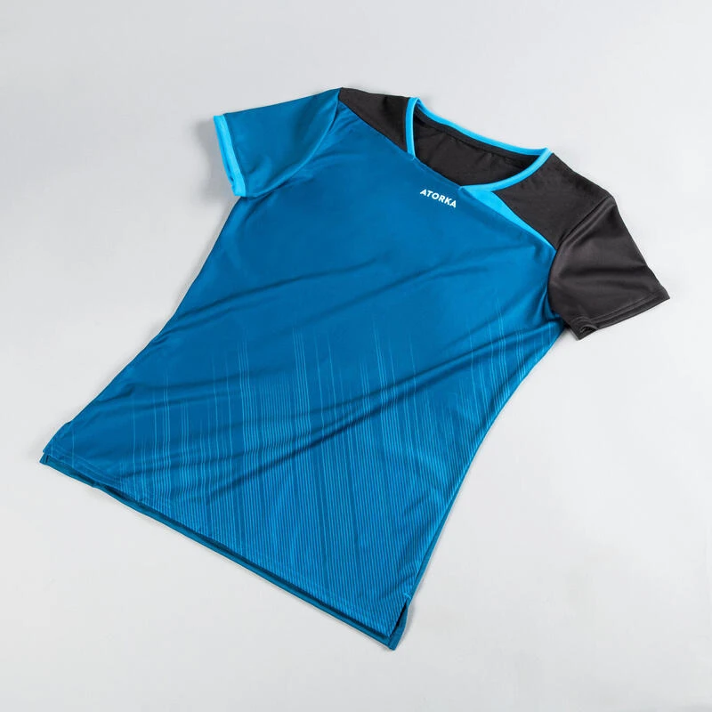 Maillot Manches Courtes De Handball Femme - H500 Bleu Noir â Image 6