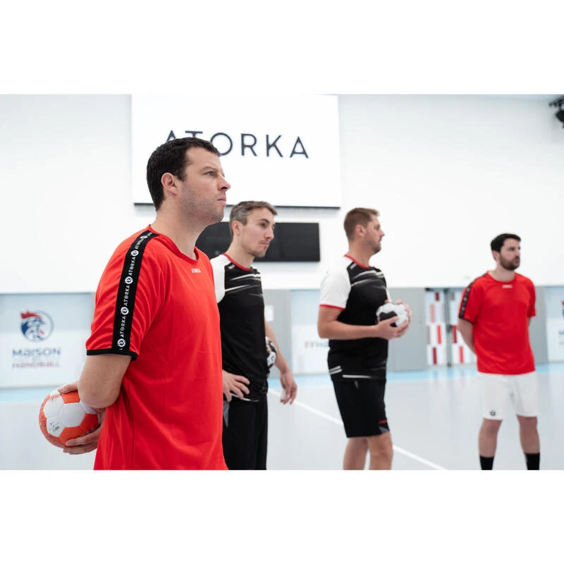 Maillot Manches Courtes De Handball Homme H100C Rouge â Image 6