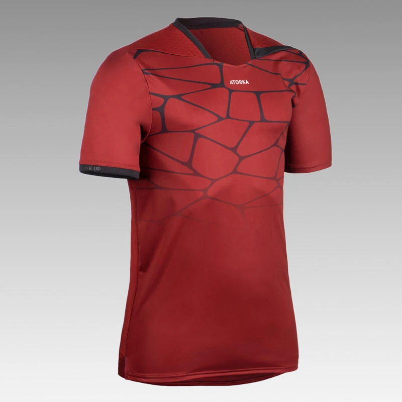 Maillot Manches Courtes De Handball Homme - H500 Rouge Noir â Image 2