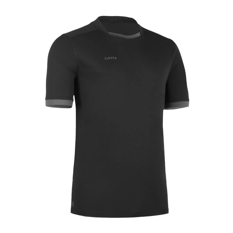 Maillot Manches Courtes De Rugby Homme - R100 Noir Gris â Image 3