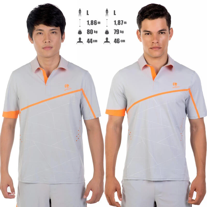 Artengo POLO HOMME 990 GRIS TENNIS BADMINTON PADEL PING PONG SQUASH â Image 2