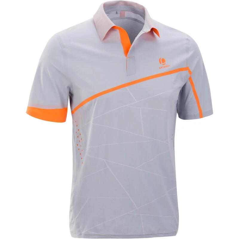 Artengo POLO HOMME 990 GRIS TENNIS BADMINTON PADEL PING PONG SQUASH