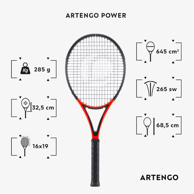 Raquette De Tennis Adulte - ARTENGO TR990 POWER Rouge Noir 285g â Image 2
