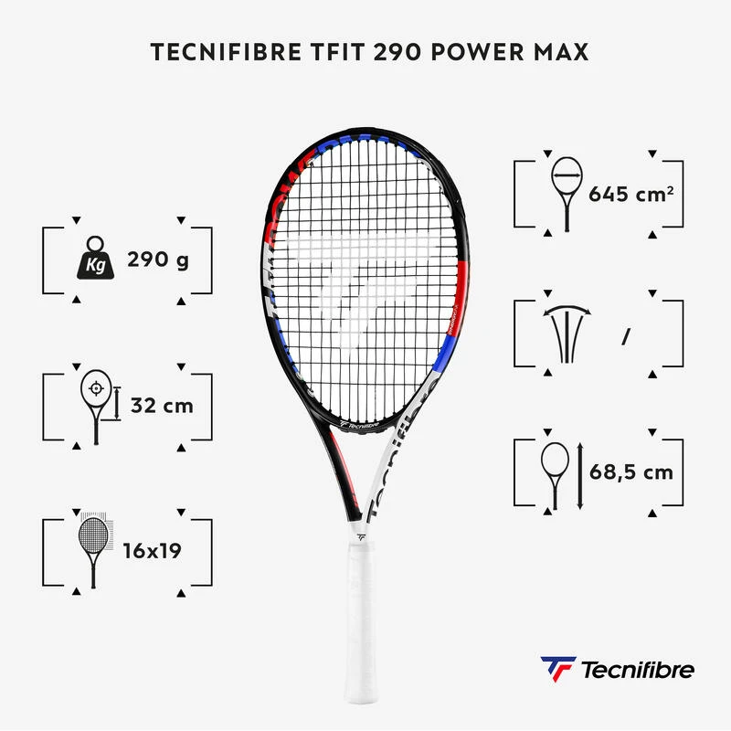 TECNIFIBRE Raquette De Tennis Adulte Tfit 290 Power Max â Image 2