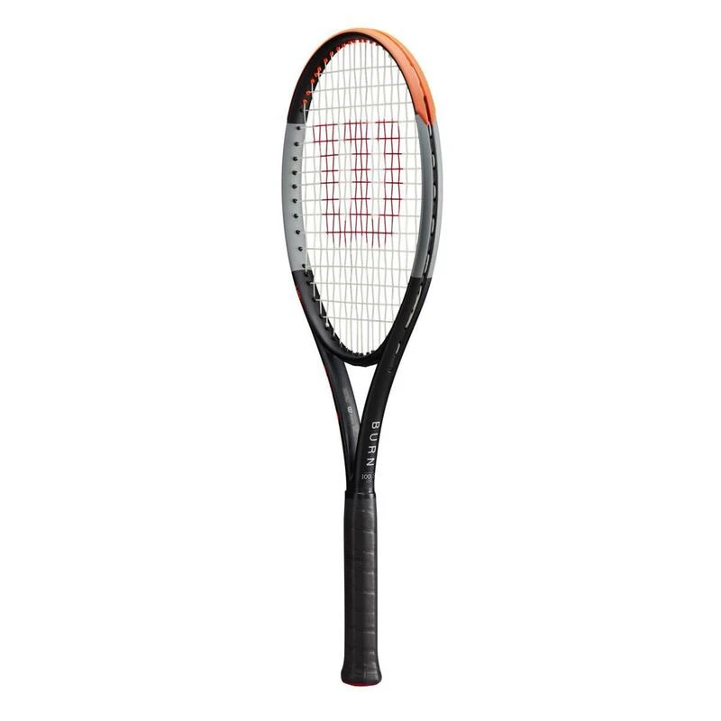 Raquette De Tennis Adulte - Wilson Burn 100LS V4 Noire Orange 280g â Image 5