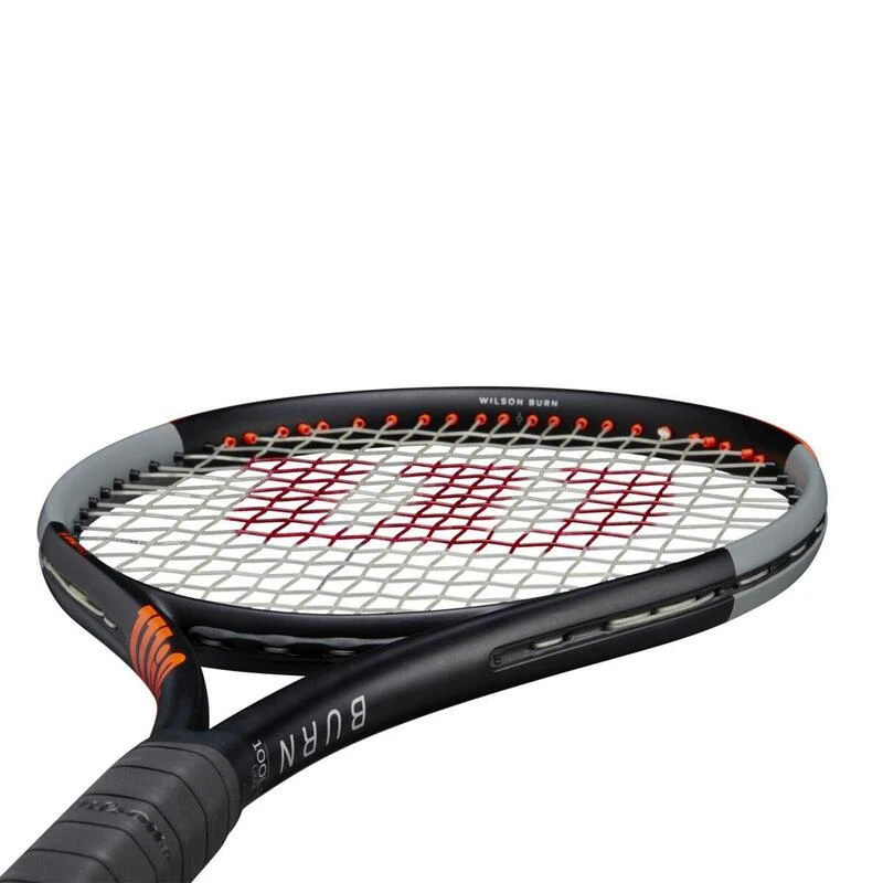 Raquette De Tennis Adulte - Wilson Burn 100LS V4 Noire Orange 280g â Image 7