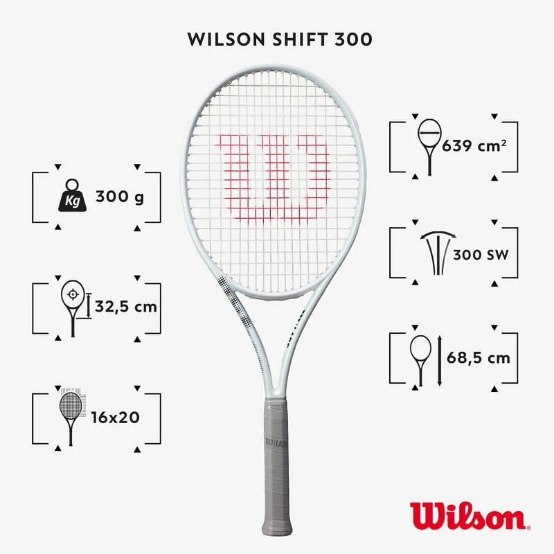 Raquette De Tennis Adulte - Wilson Shift 300 Gris 300g NON CORDEE â Image 2