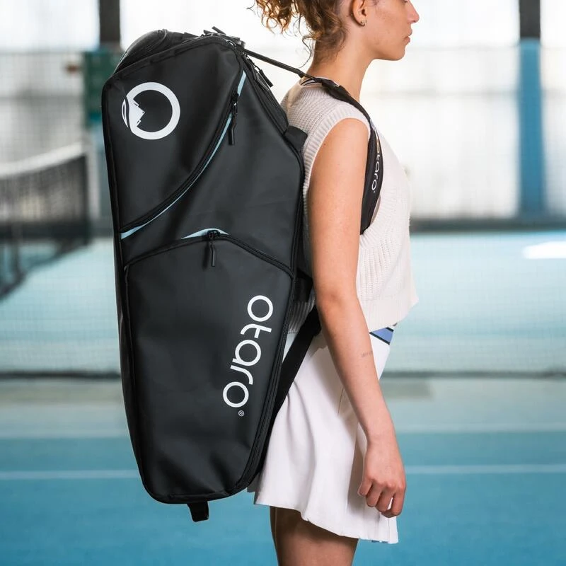 Sac De Tennis Avec Compartiment Ă Chaussures Pour 4-8 Raquettes | 82L Noir Bleu â Image 2