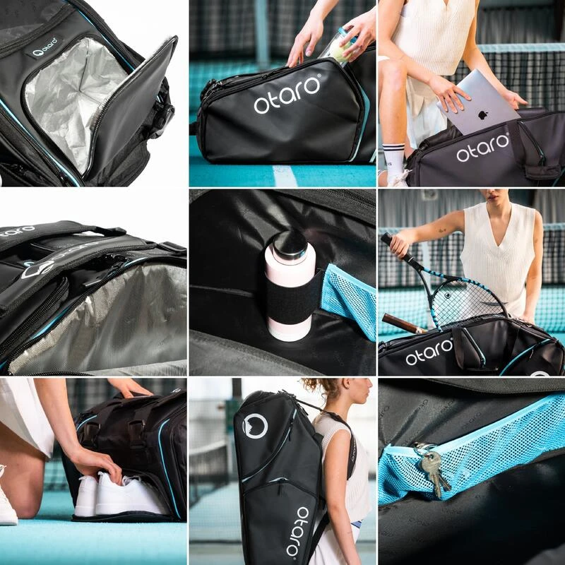 Sac De Tennis Avec Compartiment Ă Chaussures Pour 4-8 Raquettes | 82L Noir Bleu â Image 6