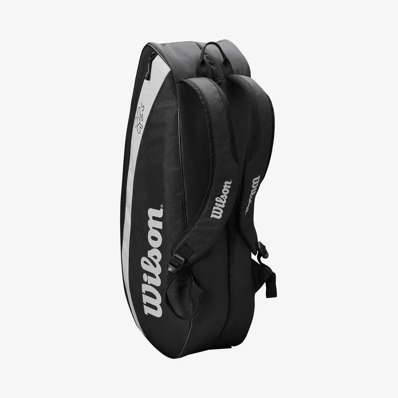 Sac De Tennis - Wilson RF TEAM 6 Raquettes Roger Federer Noir Gris â Image 3
