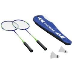 HUDORA Set De Raquettes Et De Volants De Badminton - Modèle Winner HD-33 Vert/Bleu