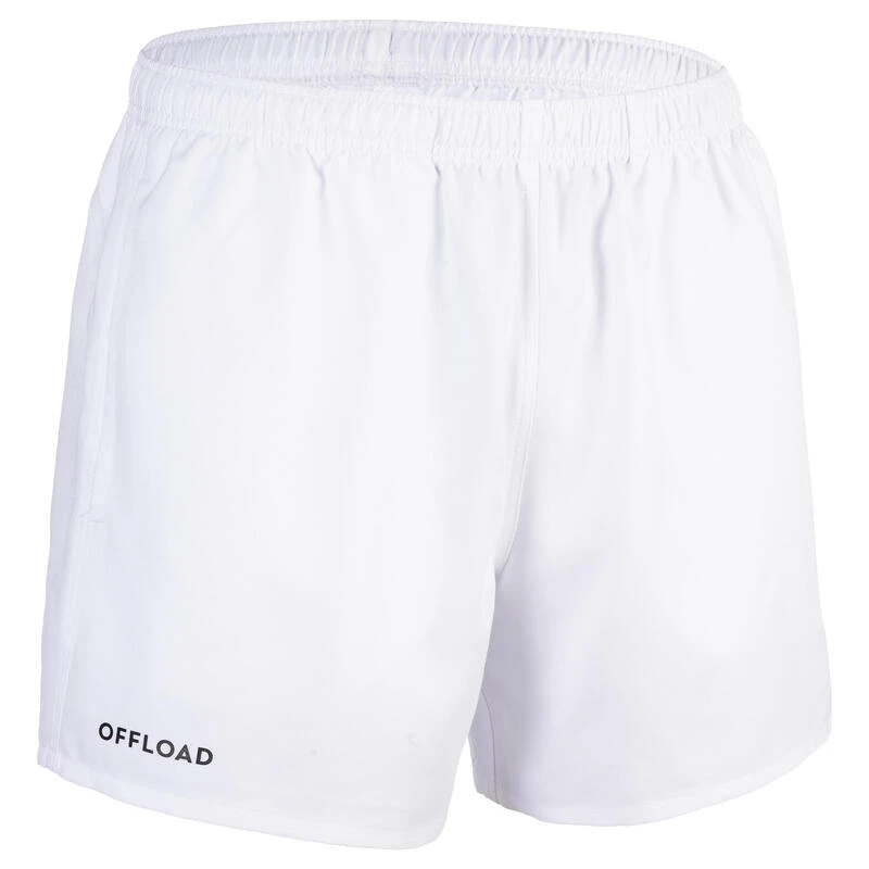SHORT CLUB RUGBY SANS POCHE R100 Adulte Blanc