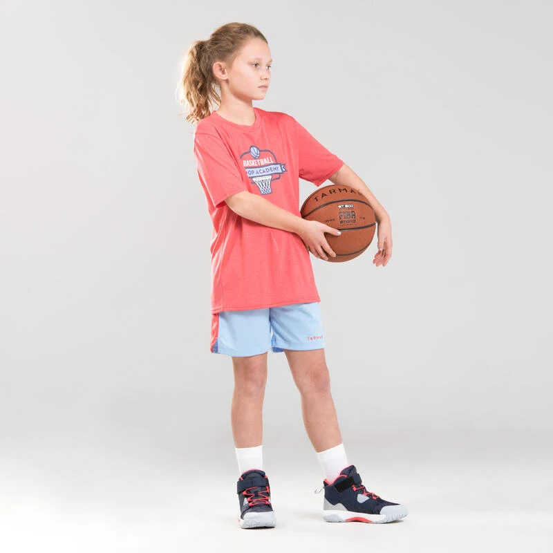 SHORT DE BASKETBALL POUR GARCON/FILLE CONFIRME(E) BLEU ROSE SH500 â Image 4